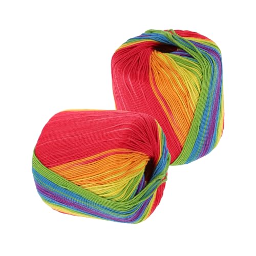 MINAOLULUS 2Rollen Häkel Baumwollgarn DIY Strickmaterialien für Anfänger Handgefertigtes Webgarn Bequemes Baumwollmaterial für Pullover und von MINAOLULUS