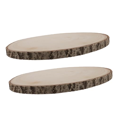 MINAOLULUS 2pcs Unvollendete Holzscheiben Kreise Naturholz Chips Mit Rinde Für DIY -handwerk Weihnachten Ornamente Rustikale Hochzeitszentrum Dekorationen von MINAOLULUS