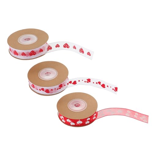 MINAOLULUS 3 Rollen Liebesdruckband Geschenkbänder Herz bedrucktes Band bedrucktes Herzband Valentinstagsband valentinstag bänder Verpackungsband Buntes Band Polyester MINAOLULUS 3 Rollen Liebesdruckband Geschenkbänder Herz bedrucktes Band bedrucktes Herzband Valentinstagsband valentinstag bänder Verpackungsband Buntes Band Polyester von MINAOLULUS