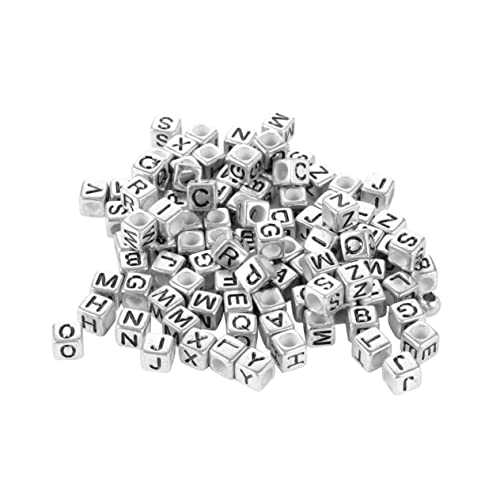 MINAOLULUS 300Stücke DIY Buchstabenperlen Quadratische Acryl Perlen für Armbänder und Schlüsselanhänger Umweltfreundliche Bastelperlen für und Dekorationen von MINAOLULUS
