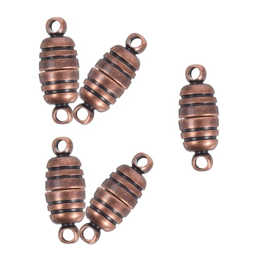 MINAOLULUS 5 Stück Retro -Muster -Armband Schnalle Ringhalter Halskette Verschlüsse zum Anbringen von Anhängern Schloss für Schmuck Verschluss für Halskette Magnet Dark Brown von MINAOLULUS