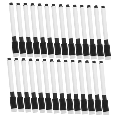 MINAOLULUS 50 Stück Whiteboard-Marker Trockenlöschmarker, Radiergummi Trocken abwischbarer Marker mit Radiergummi Trockenlöschstift Bürstenkopf aus Polyester-Chemiefaser Black MINAOLULUS 50 Stück Whiteboard-Marker Trockenlöschmarker, Radiergummi Trocken abwischbarer Marker mit Radiergummi Trockenlöschstift Bürstenkopf aus Polyester-Chemiefaser Black von MINAOLULUS