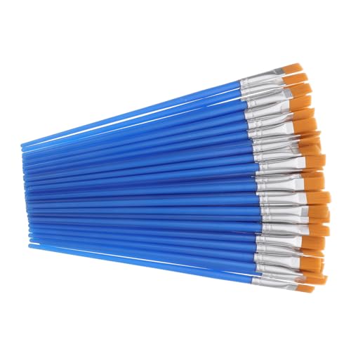 MINAOLULUS 50 Teiliges Set Flachpinsel Für Stifte Säurepinsel Kleiner Pinsel Doppelpinsel Studentenpinsel Malerpinsel Farbverdünner Bastelfarbe Künstlerpinsel Flachpinsel Nylon von MINAOLULUS