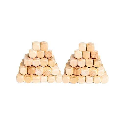 MINAOLULUS 50Stück Holz Set Leere DIY Bastelwürfel Holz für Projekte und Spiele für Kunsthandwerk Bildung und Spaß mit Familie und Freunden von MINAOLULUS