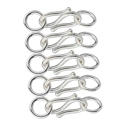 MINAOLULUS 5Stücke S Haken Verschluss Silber Schmuckverschluss für DIY Halsketten und Armbänder für Schmuckherstellung Eleganter und Sicherer Verbinder für Ihre von MINAOLULUS