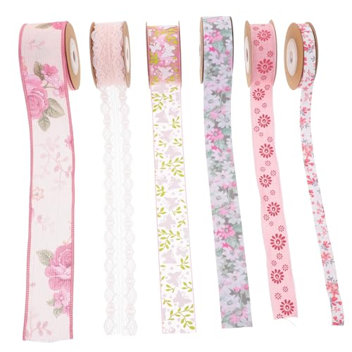 MINAOLULUS 6Rollen Schneidbares Geschenkband mit Blumenmuster Bastelband für DIY Projekte für Dekoration Geschenkverpackung und Arbeiten MINAOLULUS 6Rollen Schneidbares Geschenkband mit Blumenmuster Bastelband für DIY Projekte für Dekoration Geschenkverpackung und Arbeiten von MINAOLULUS