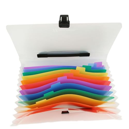 MINAOLULUS Erweiterter Dateiordner mit Tragegriff Fächer Wasserdichtes Material Ergonomischer Griff für Schule und Büro Langlebig und Bruchsicher von MINAOLULUS