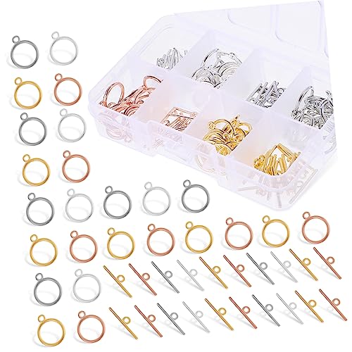 MINAOLULUS Schmuckverschlüssen Eleganten Knebelverbindern und Langlebigen Metallstangen für DIY Armbänder und Mehr für Schmuckherstellung von MINAOLULUS