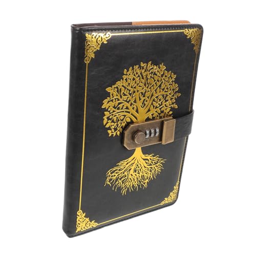 MINAOLULUS Retro Notizbuch Mit Passwortsperre Vintage Journal Für Büro Konferenzen Und Tägliche Planung Elegantes Pu-cover Glattes Schreibpapier Für Kreative Notizen Und Meetings von MINAOLULUS