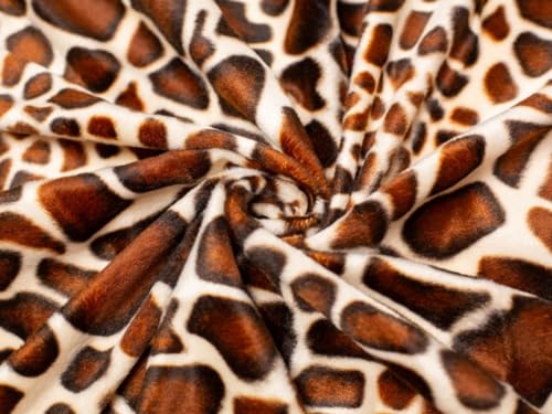 Animal Print Polyester Velboa Stoff Little Giraffe – Meterware + Frei Minerva Crafts Craft Guide von MINERVA