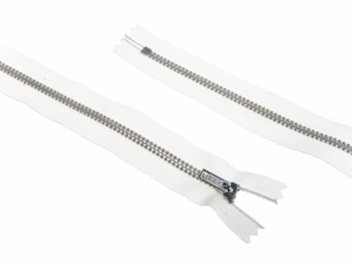 Hosenreißverschlüsse aus Metall, geschlossenes Ende, 25 cm, Weiß von MINERVA