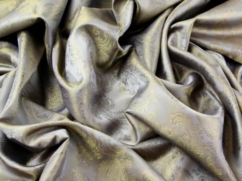 Jacquard-Futterstoff, Paisleymuster, 5 altgold, Meterware von MINERVA