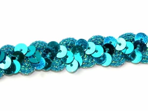 Minerva Crafts Ric Rac- und Paillettenborte, 14 mm, Türkis, Meterware Minerva Crafts Ric Rac- und Paillettenborte, 14 mm, Türkis, Meterware von MINERVA