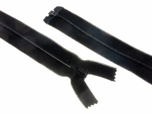 Reißverschluss, Nylon, offenes Ende, Reißverschluss für Jacken / Mäntel, 30 cm, Schwarz, 1 Stück von MINERVA