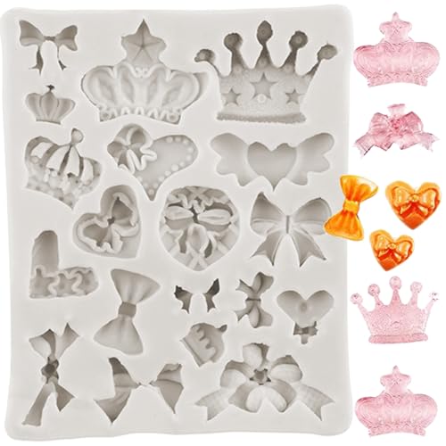 MINFEIDMS Bogen Silikon Fondant Form Krone Schokolade Süßigkeiten Formen für Kuchen Dekoration Cupcake Topper Gummi Paste Polymer Clay von MINFEIDMS
