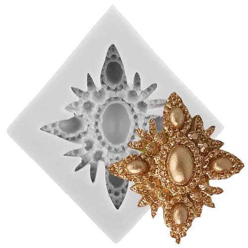 MINFEIDMS Perlen-Diamant-Brosche, Silikon-Fondant-Form, Broschenform Zum Dekorieren Von Kuchen, Cupcake-Topper, Schokolade, Gummipaste, Süßigkeiten, Polymer-Ton von MINFEIDMS
