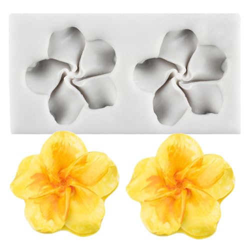 MINFEIDMS Plumeria Blume Floral Silikonform Frangipani Blume Fondant Formen für Kuchendekoration Cupcake Topper Süßigkeiten Schokolade Gummipaste Polymer Clay von MINFEIDMS