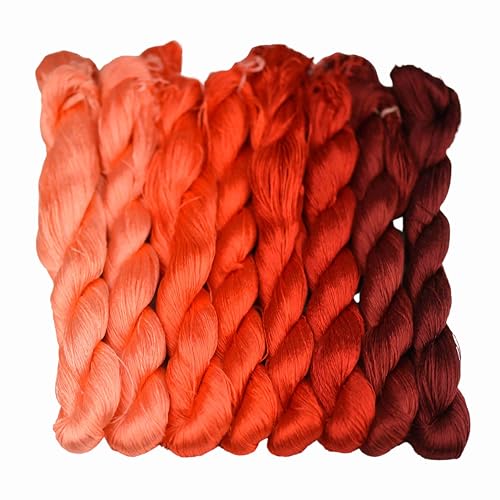 MINGGUXIUYI Natürliches 100% Seidengarn, handgefertigtes Stickgarn, Seidenstickgarn (42) von MINGGUXIUYI