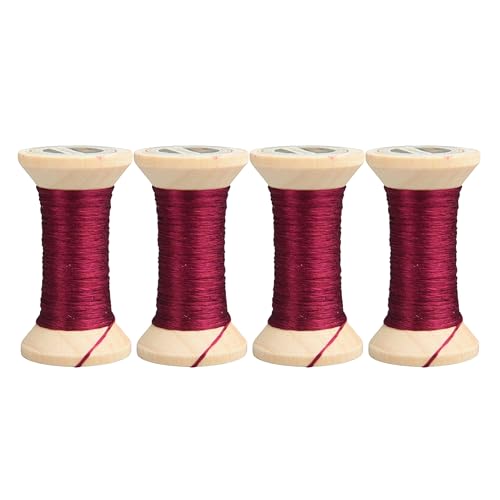 MINGGUXIUYI Handgefärbtes Stickgarn aus 100 % Maulbeerseide, Stickgarn, 4 Spulen je 22 Meter (25–9) von MINGGUXIUYI