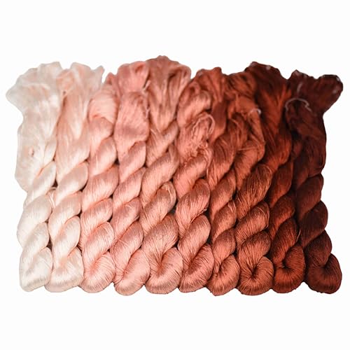 MINGGUXIUYI Handgefertigtes Stickgarn aus 100 % natürlicher Maulbeerseide, Kreuzstichgarn, Freundschaftsarmbänder, Bastelgarn, 120 Meter je in 10 Farben (93) von MINGGUXIUYI