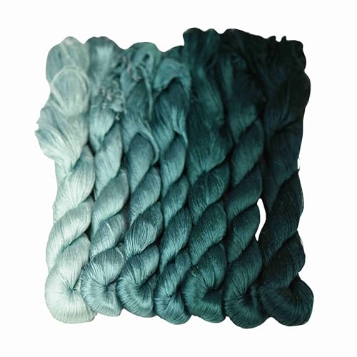 MINGGUXIUYI Handgefertigtes Stickgarn aus 100 % natürlicher Maulbeerseide, Kreuzstichgarn, Freundschaftsarmbänder, Bastelgarn, 120 Meter je in 7 Farben (50 Stück) von MINGGUXIUYI