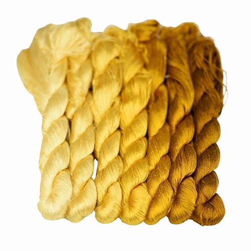 MINGGUXIUYI Natürliches 100% Seidengarn, handgefertigtes Stickgarn, Seidenstickgarn (51) von MINGGUXIUYI