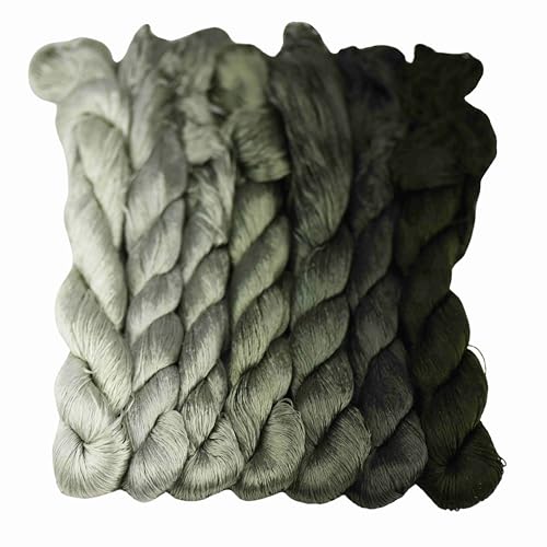 MINGGUXIUYI Natürliches Garn aus 100 % Seide, 770 m, 7 Farben (66), handgefertigtes Stickgarn von MINGGUXIUYI