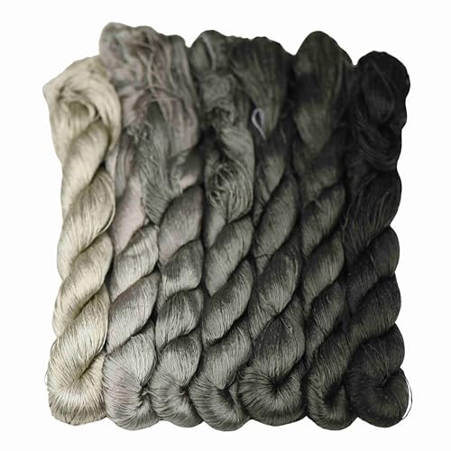 MINGGUXIUYI Handgefertigtes Stickgarn aus 100 % natürlicher Maulbeerseide, Kreuzstichgarn, Freundschaftsarmbänder, Bastelgarn, 120 Meter je in 7 Farben (84) von MINGGUXIUYI