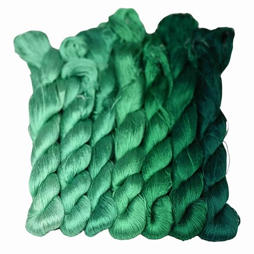 MINGGUXIUYI Handgefertigtes Stickgarn aus 100 % natürlicher Maulbeerseide, Kreuzstichgarn, Freundschaftsarmbänder, Bastelgarn, 120 Meter je in 7 Farben (89) von MINGGUXIUYI