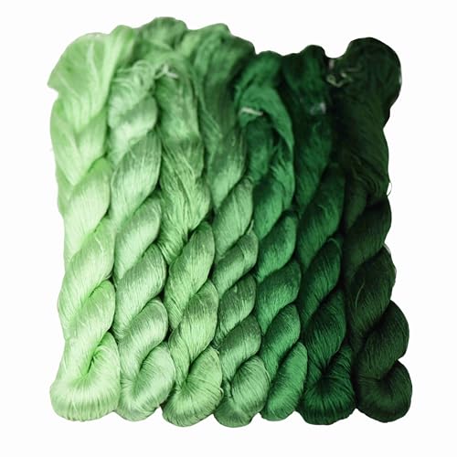 MINGGUXIUYI Handgefertigtes Stickgarn aus 100 % natürlicher Maulbeerseide, Kreuzstichgarn, Freundschaftsarmbänder, Bastelgarn, 120 Meter je in 7 Farben (91) von MINGGUXIUYI