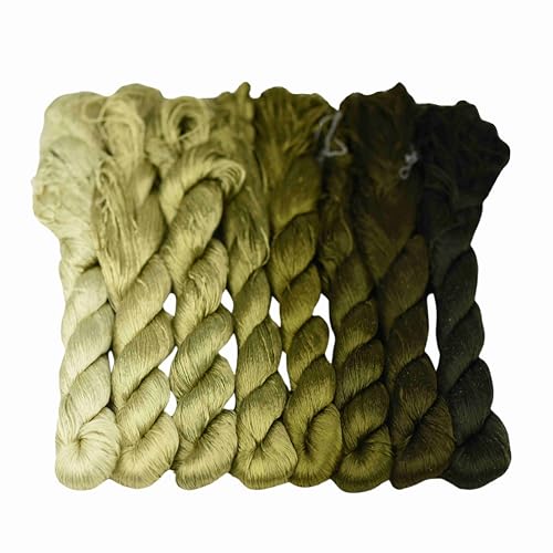MINGGUXIUYI Natürliches 100 % Seidengarn, handgefertigtes Stickgarn, Seidenseide, 8 Farben, je 110 m (108) von MINGGUXIUYI