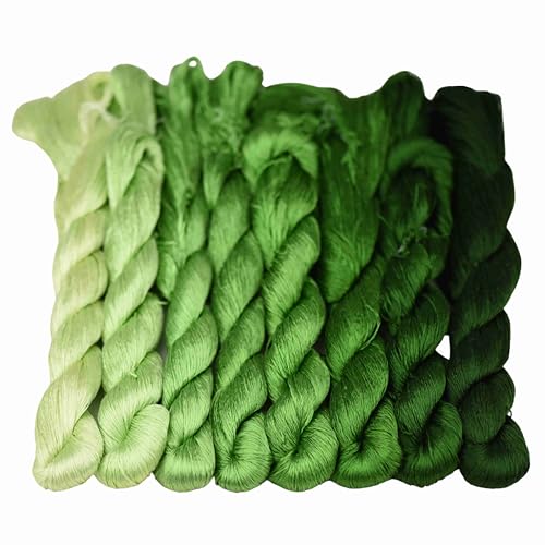 MINGGUXIUYI Handgefertigtes Stickgarn aus 100 % natürlicher Maulbeerseide, Kreuzstichgarn, Freundschaftsarmbänder, Bastelgarn, 120 Meter je in 8 Farben (109) von MINGGUXIUYI
