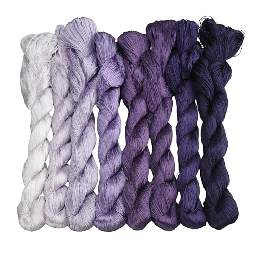 MINGGUXIUYI Natürliches 100 % Seidengarn, handgefertigtes Stickgarn, Seidenseide, 8 Farben, je 110 m (115) von MINGGUXIUYI
