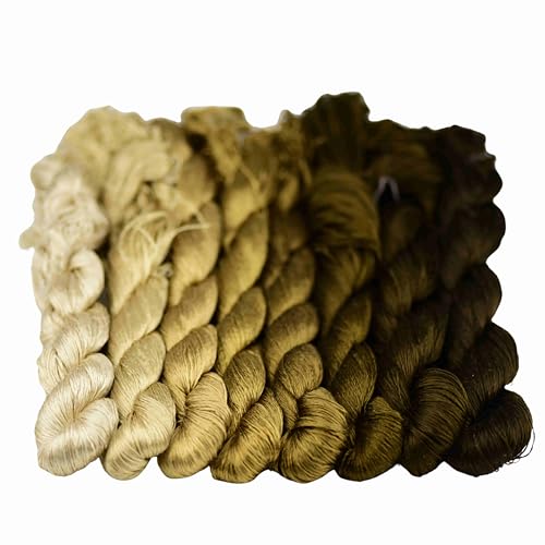 MINGGUXIUYI Handgefertigtes Stickgarn, 100 % Naturseide, 880 m, 8 Farben (12) von MINGGUXIUYI