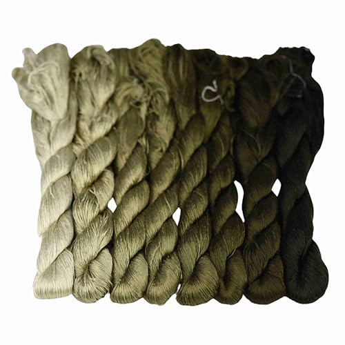 MINGGUXIUYI Handgefertigtes Stickgarn aus 100 % natürlicher Maulbeerseide, Kreuzstichgarn, Freundschaftsarmbänder, Bastelgarn, 120 Meter je in 8 Farben (67) von MINGGUXIUYI