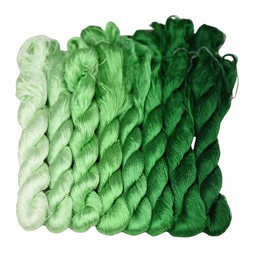 MINGGUXIUYI Handgefertigtes Stickgarn aus 100 % natürlicher Maulbeerseide, Kreuzstichgarn, Freundschaftsarmbänder, Bastelgarn, 120 Meter je in 8 Farben (71) von MINGGUXIUYI