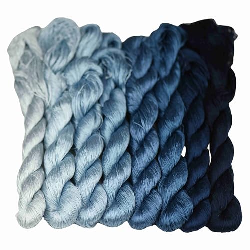 MINGGUXIUYI Natürliches Garn aus 100 % Seide, 880 m, 8 Farben (73), handgefertigtes Stickgarn von MINGGUXIUYI