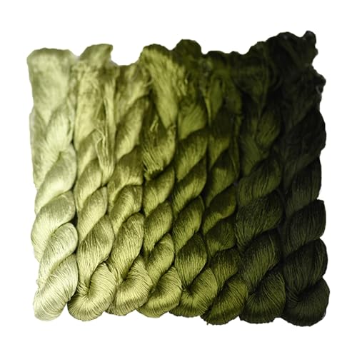 MINGGUXIUYI Natürliches 100 % Seidengarn, handgefertigtes Stickgarn, Seidenseide, 8 Farben, je 110 m (77) von MINGGUXIUYI