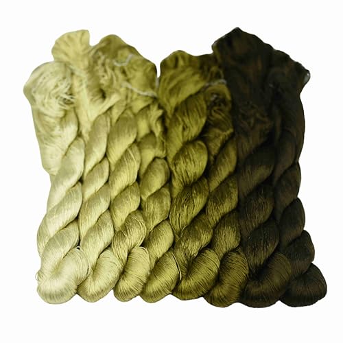 MINGGUXIUYI Natürliches 100 % Seidengarn, 880 m, 8 Farben, handgefertigtes Stickgarn von MINGGUXIUYI