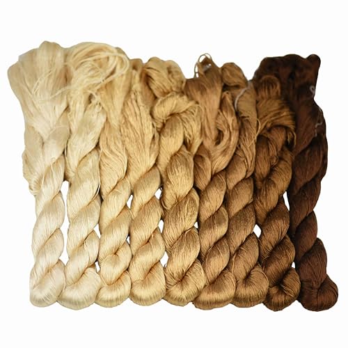 MINGGUXIUYI Handgefertigtes Stickgarn aus 100 % natürlicher Maulbeerseide, Kreuzstichgarn, Freundschaftsarmbänder, Bastelgarn, 120 Meter je in 9 Farben (62) von MINGGUXIUYI