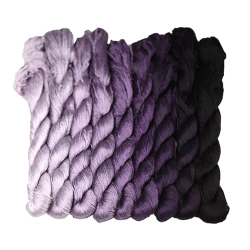 MINGGUXIUYI Natürliches Garn aus 100 % Seide, handgefertigtes Stickgarn, 990 m, 9 Farben (74) von MINGGUXIUYI