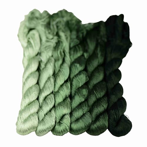 MINGGUXIUYI Handgefertigtes Stickgarn, 100 % Naturseide, 660 m, 6 Farben (40) von MINGGUXIUYI