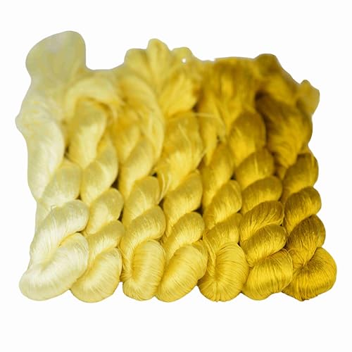 MINGGUXIUYI Natürliche 100 % Maulbeerseide, handgefertigte Stickerei, gewebtes Schmuckgarn, Seidenfaden, DIY-Kits, je 120 Meter in 7 Farben (17) von MINGGUXIUYI