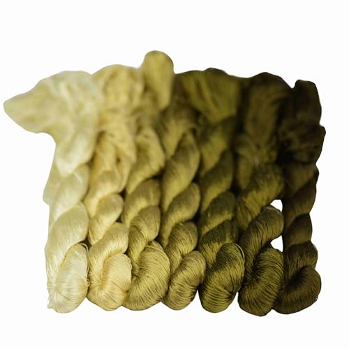 MINGGUXIUYI Natürliche 100 % Maulbeerseide, handgefertigte Stickerei, gewebtes Schmuckgarn, Seidenfaden, DIY-Kits, je 120 Meter in 7 Farben (18) von MINGGUXIUYI
