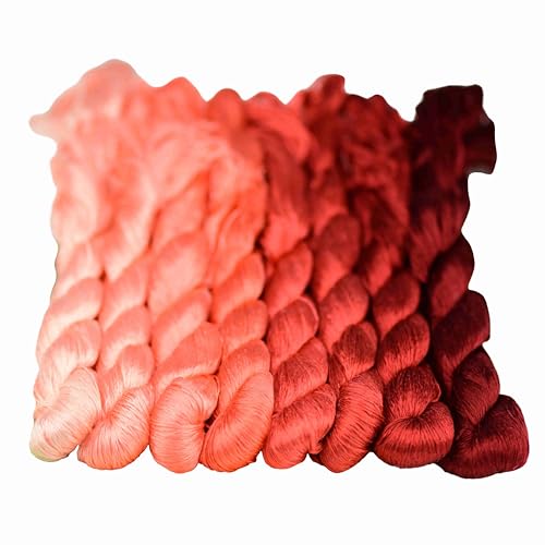 MINGGUXIUYI Natürliches 100 % Seidengarn, handgefertigtes Stickgarn, Seidenseide, 8 Farben, je 110 m (33) von MINGGUXIUYI