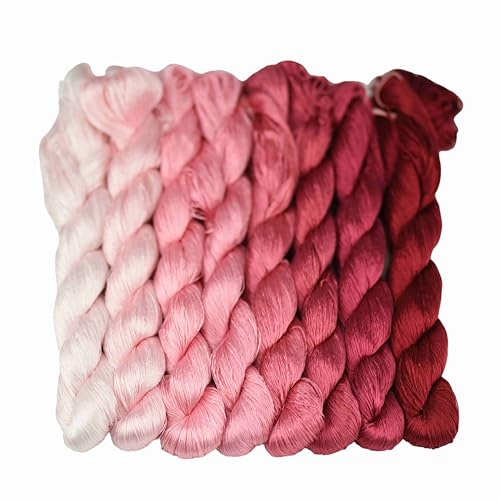 MINGGUXIUYI Natürliches 100 % Seidengarn, handgefertigtes Stickgarn, Seidenseide, 8 Farben, je 110 m (35 Stück) von MINGGUXIUYI