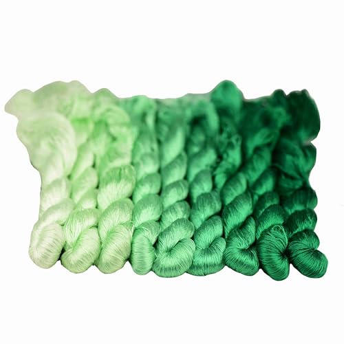 MINGGUXIUYI Natürliches 100 % Seidengarn, handgefertigtes Stickgarn, Seidenseide, 9 Farben, je 110 m (16) von MINGGUXIUYI