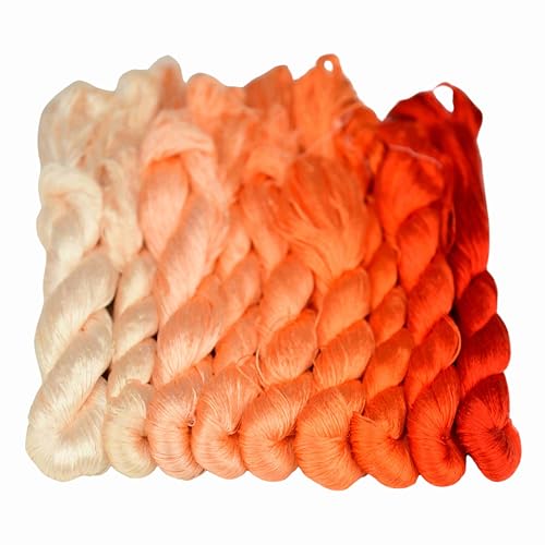 MINGGUXIUYI Natürliches 100 % Seidengarn, handgefertigtes Stickgarn, Seidenseide, 9 Farben, je 110 m (26) von MINGGUXIUYI
