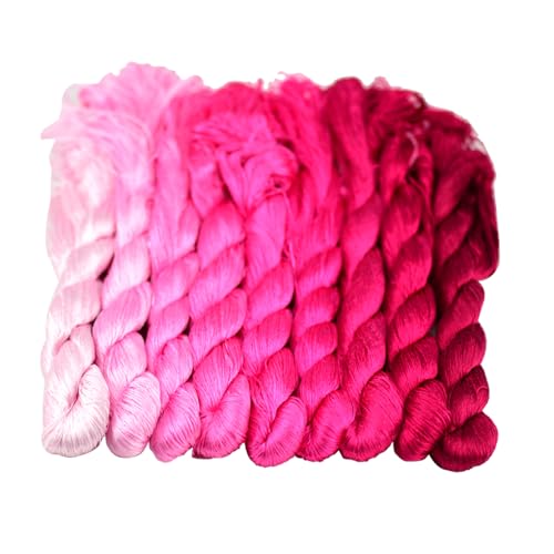 MINGGUXIUYI Natürliches 100 % Seidengarn, handgefertigtes Stickgarn, Seidenseide, 9 Farben, je 110 m (39) von MINGGUXIUYI