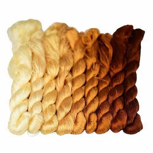 MINGGUXIUYI Handgefertigtes Stickgarn aus 100 % Naturseide, 46 Stück von MINGGUXIUYI